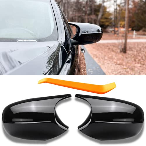 Sport Spiegelkappen Passt auf BMW 3er E90 E91 E92 E93 Auto Tuning Zubehör Aussen Accessoires Nur LCI Facelift Modelle - Optik Schwarz Glänzend
