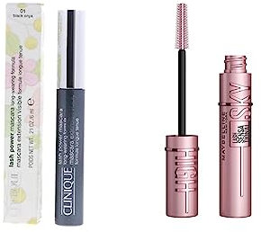 Clinique Lash Power Mascara Long- Wearing Formula & Maybelline New York Schwarze Wimperntusche für extrem lange Wimpern, Lash Sensational Sky High Mascara, Very Black, 7,2 ml