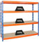 PROREGAL Profi Schwerlastregal Rhino EXTRA BREIT blau/orange HxBxT 180x200x60cm Fachlast 500kg 4X Spanplatten-Ebenen 16mm Garagenregal, Lagerregal, Steckregal, Weitspannregal