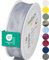 Halbach Seidenbänder Premium Geschenkband mit Drahtkante | Breite 25mm Länge 25m | Öko-Tex 100 zertifiziertes Schleifenband | Taftband Made in Germany, Farbe: hellgrau