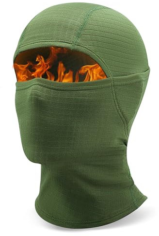 Qunature Sturmhaube Winter Skimaske Balaclava Ski Motorrad Gesichtsmaske Damen/Herren Warme Winddichte Atmungsaktive Sturmmaske für Outdoor Sports Skifahren, Snowboarden, Radfahren Grün L