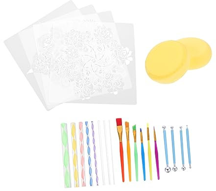 Operitacx 1 Satz Mandala-Set acrylbilder maltisch für Kinder malpinsel selber Machen Schablonen zum Zeichnen von Kinderpinsel Schablonen für die Wandmalerei Dot-Painting-Schablonen