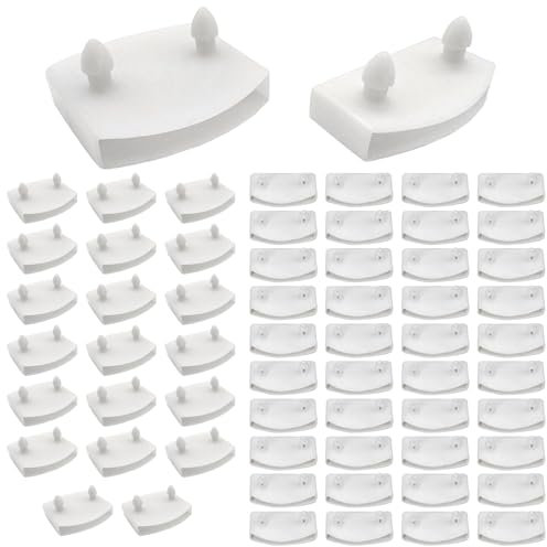 Lattenrost-Halterungen Bett Kappen 20 Pcs Halter 53mm Seitenhalterungen Bettlattenhalter Sets für Betten Verbindungszubehör Einzel Doppelbetten (Weiß 40 Schwanz + 20 Mitte)