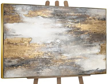 YS-Art Luxus Abstrakt Acrylbild sanfter Fluss der Zeit handgemalt