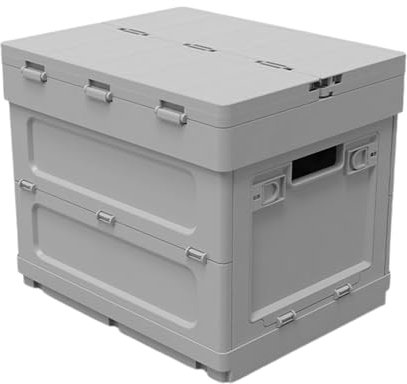 ohfruit Falttisch-Aufbewahrungsbehälter, tragbar, Klapptische, Aufbewahrung, Organizer, multifunktional, faltbar, tragbar, Camping, Picknick, Teetisch, Aufbewahrungsbox, Grau
