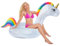 Riesige Pool Luftmatratze mit Griff 180cm Transparent Einhorn Aufblasbare Schwimmtiere mit Goldglänzendem Glitter Einhorn Pool Spielzeug Kinder Erwachsene