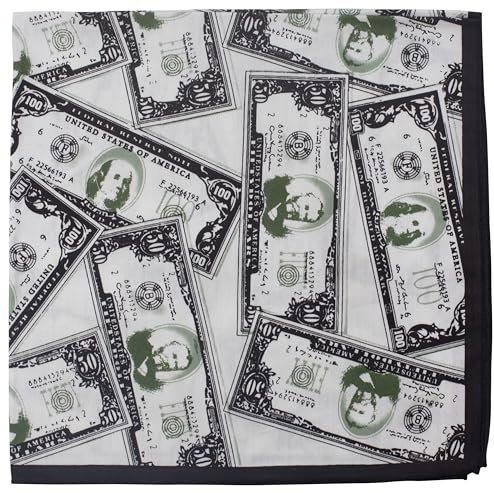 fashionchimp Bandana aus 100% Baumwolle, Premium-Qualität, Nicki-Halstuch für Damen und Herren, 50x50cm (Dollar) BAN031