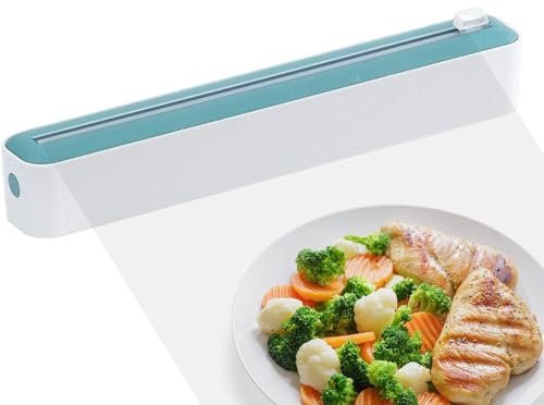 Alovez Distributeur de Film,Boîte de Découpe de Film Plastique, Rangement Papier Alu Et Film Alimentaire,Distributeur de Film Plastique avec Cutter,Dérouleur Film Alimentaire pour Cuisine (Vert)