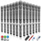 Gowolf Golf Grips Cord Rubber Multi-compound Golf Driver Irons Club Choose 13 Grips with 15pcs Tapes or 13 Grips with Full Kits (Black+white （13 grips with kit）, Midsize)