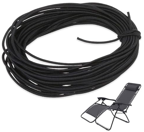Corde en Caoutchouc,6mm×15m Câble Extenseur, Câble de Tension Résistant Aux Intempéries, Noir Tendeur de Bagages, Voiture & Vélo Câble Extenseur élastique Cordon en Caoutchouc