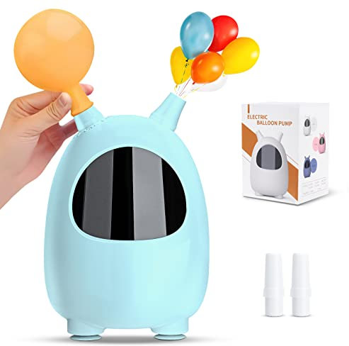 Balloon Pump Electric, Portable Dual Nozzle Balloon Blower Machine, Electric Balloon Inflator for Decoration, Party, Wedding, Graduation (230V, 600W) Blue