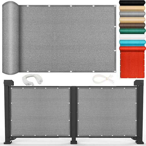 Voile Ombrage Toile Respirant 60 x 580 cm, Espirante en Hdpe, Anti 98% UV Contre Le Vent, Voile d'ombrage Rectangulaire Toile, Sunsail Rectangulaire, pour Pergola, Extérieur, Gris Clair