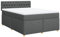 vidaXL Boxspringbett, Doppelbett mit LED Matratze Matratzenauflage, Bettgestell mit Lattenrost Kopfteil, Polsterbett Bett für Schlafzimmer, Dunkelgrau 140x200cm Stoff