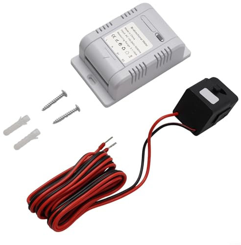 Zilimontt per Smart Bidirezionale WiFi Energy Meter, Smart WiFi Power Monitor Energy Meter WiFi Home Energy Monitor, Energy Meter Clamp Sensore Corrente Trasformatore