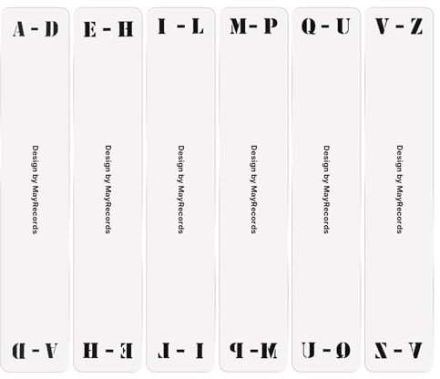 Vinyl Record Dividers LP Alphabetical A-Z Dividers Double-Side Plastic Category Tab for CD DVD Media Book Shelf Storage (Vertical)