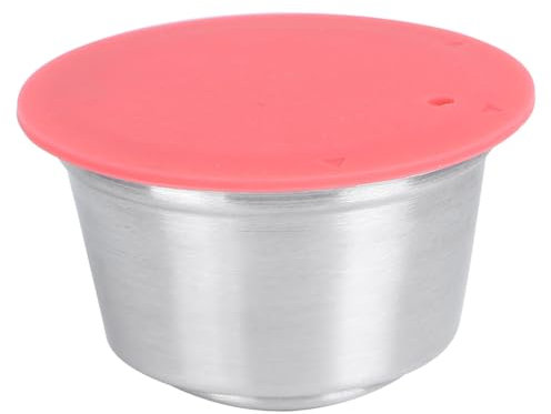 Wiederverwendbarer und Nachfüllbarer Kaffeekapselbecher, 40 Ml, Wiederverwendbare Tassen, Kaffeefilter, Edelstahlbecher, Kaffeepad (Rot)
