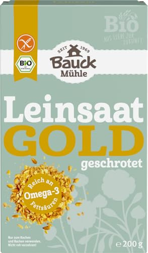 Gold-Leinsaat geschrotet glutenfrei Bio 12 x 200 g