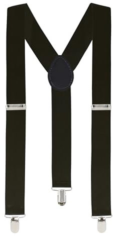KarneLux Hosenträger für Damen und Herren Verstellbar - Accessoire für Karneval, Fasching, Halloween und Mottopartys (Schwarz)