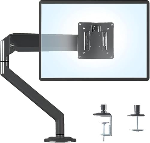 Sunon Single Monitor Desk Mount Full Motion with Gas Spring Fully Adjustable Mounting Arm, Height Adjustable Two Arm Monitor Mount Stand, Ideal for 10 to 32 Inch LED Flat Panel Screens - Black