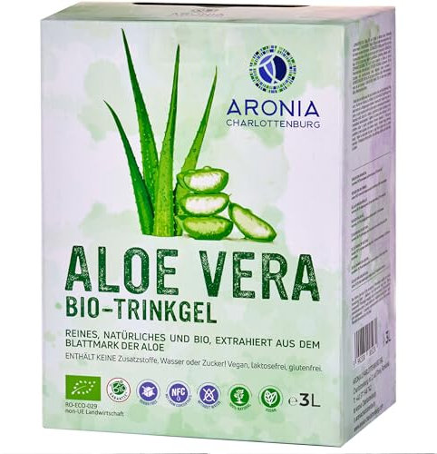 Aloe Vera Saft Bio 99.7% – Aloe Vera Gel Zum Trinken Aus Barbadensis, Ohne Zusätze, Für Verdauung, Immunabwehr & Hautpflege, 3L Trinkgel Vegan - Aronia Charlottenburg