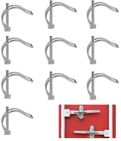 10 Stück Klappsplint in D-Form, 4.5mm x 40mm Rohrklappsplinte Klappsplinte, Stift Rohrklappsplint, Kohlenstoffstahl Sicherungsstift für Bauernhof Traktoren, Anhänger und Rasenmäher