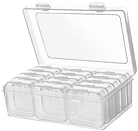 IWOWHERO Transparente Schmuck-organizer Box Mit Deckel Tragbarer Plastik-aufbewahrungskasten Mit Mehrfachfächern Sortierbox Für Perlen Ringe Ohrringe Schmuck Und Bastelbedarf Kompakt Und Le