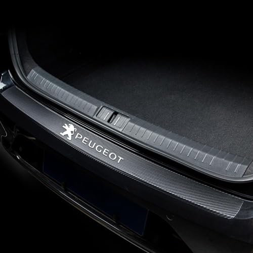 CHAOWEIFB Protector de Parachoques Trasero para Peugeot 407 SW 2004-, Carbono Fibra Protección Borde de Carga Protector de Umbral de Puerta Accesorios