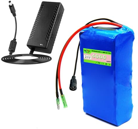 SSCYHT Lithium Battery 24V 10Ah 6Ah 8Ah 12Ah 4Ah Rechargeable Battery 24V Li-ion Batteries for 50W - 300W Motors with Charger and BMS,24V4Ah Bullet