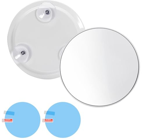 Culinavog Specchio ingranditore 3X, piccolo specchio ingranditore con a Ventosa Potente, Specchio Trucco Orientabile per un trucco preciso e una depilazione delle Dettagliato Casa e Viaggio Bagno