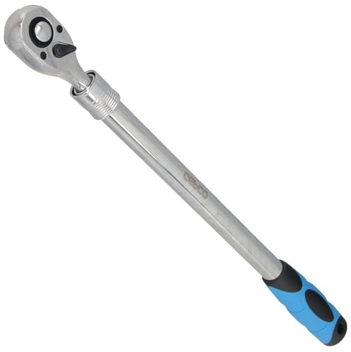 GEPCO Teleskop-Ratsche 1/2 Zoll - verstellbar 460-600 mm - Umschaltbare Knarre mit Teleskopgriff & Schnelllöseknopf | Ratschenschlüssel - bis 600 Nm Drehmoment - Chrom-Vanadium