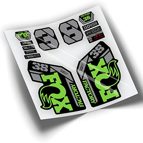 REF:VP432 Stickers compatible with FOX- 38 KASHIMA 2021-2024 BICOLOR MTB fork, stickers, stickers, decals for mountain bikes. (GREEN 531)