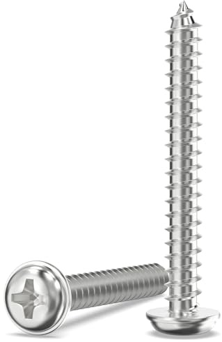 50Pcs M5 x 40mm Screws for Wood, Modified Truss Head | 304 Stainless Steel, Self Tapping Screws, Phillips Drive for Wood, Metal, Plastic