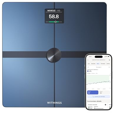 Withings Body Smart Körperanalysewaage, WLAN, Multifrequenz-BIA, Schwarz | Klinisch validiert, Körperzusammensetzung, 50-g-Genauigkeit, bis 8 Nutzer, WLAN & Bluetooth, iOS & Google Health