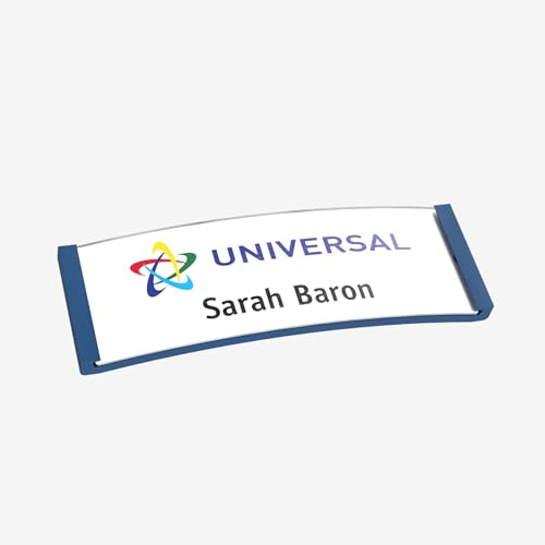 badgepoint® Premium Namensschild mit Logo & Namen – polar® Blau | S (68×22 mm) Personalisiertes Namensschild für Mitarbeiter, Büro, Hotel & Praxis für Kleidung mit smag®-Magnet oder Nadel