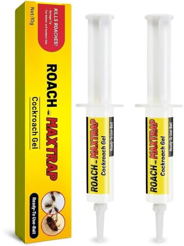 GNAUMORE Barrera De Insectos Jeringa Anti-cucarachas,Cebo para Cucarachas,Fácil De Usar,para Cucaracha,10G*2PC