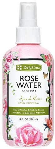 Rose Water Body Splash - Agua de Rosas 8 Fl Oz by De La Cruz