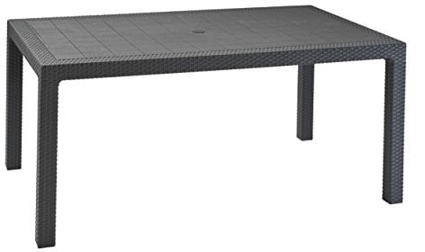 Keter - Mesa comedor exterior Melody de 6 plazas, Color grafito