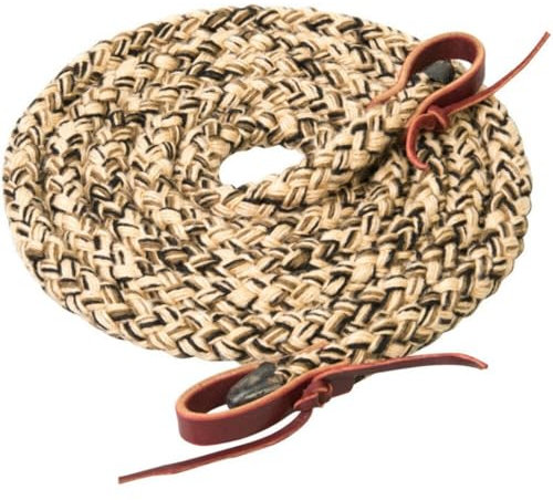Weaver Leather Silvertip Hohlgeflecht-Zügel, 1,6 cm x 3,1 m, Hellbraun/Schwarz/Braun