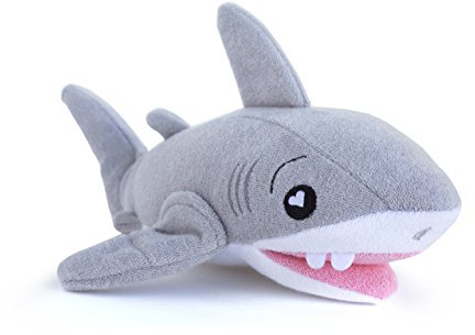 SoapSox Kids Exfoliating Bath Scrub (Tank the Shark) - Soft Animal Toy Wash Cloth Sponge with Soap Pocket Insert - Fun Loofah Characters for Babies, Kids and Children