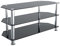 mahara Glass Corner TV Stand – Universal Black Glass TV Unit 100cm wide with Glass Shelves – TV Floor Stand Suitable for up to 50” TVs and Max Weight 45kg