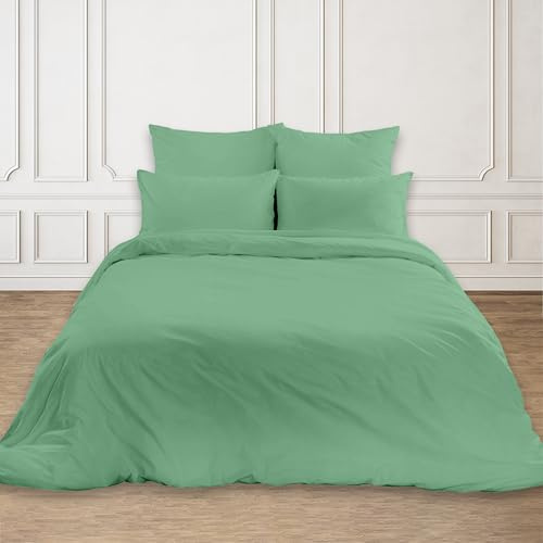 Rohi Easy Care plain Super King Duvet Cover Set – Soft & Breathable Mint Bedding Set – Button Closure – Anti Allergy Quilt Cover with Pillowcases (Super King, Mint)