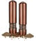 2 x elektrische Pfeffermühle im Set, Gewürzmühle oder Salzmühle, mit Keramikmahlwerk batteriebetrieben, mit Licht, nachfüllbar, bronze