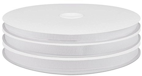 Klettband selbstklebend 25 m | weiß oder schwarz | Breite frei wählbar | Flauschband oder Hakenband (50 mm Hakenband, weiß)