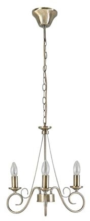 Lindby Kronleuchter Marnia (Retro, Vintage Antik) in Bronze aus Metall (3 flammig E14) - Pendelleuchte Hängelampe Lüster Lampe Deckenleuchte Deckenlampe Wohnzimmerleuchte