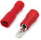 Heschen Terminale per cavo maschio/femmina, per disconnessioni rapide, in vinile, completamente isolato, da 2,8 mm x 0,5 mm, per 0,5-1,5 mm² (22-16 AWG), colore rosso, confezione da 100 pezzi