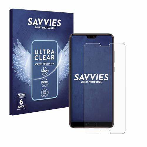 Savvies Schutzfolie für Huawei P20 | 6 Stück Transparenter Displayschutz Made in Germany Ultra-Klar Displayschutz-Folie