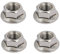 sourcing map 4pcs Tuerca de brida hexagonal de acero inoxidable M10 x 1,25 mm rosca métrica fina 304