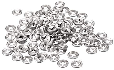 sourcing map 100 Stück Sicherungsscheiben M3 Klemmscheiben 2.5 mm Innendurchm. 10 mm Außendurchm. Unterlegscheiben Drücken Verriegelung Clip 304 Edelstahl