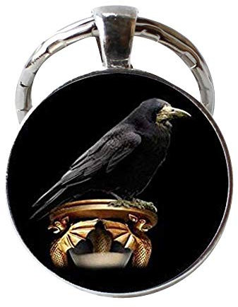 Schwarzer Raben-Schlüsselanhänger, Schmuck, Krähen-Schlüsselanhänger, Gothic-Anhänger, schwarzer Vogel, Schlüsselanhänger mit schwarzer Krähe
