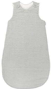 Nattou PURE Ganzjahres-Schlafsack aus 100% Baumwolle mit Reißverschluss und Druckknöpfen, 70cm, Grau, 998109